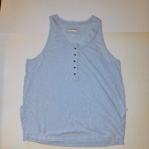 Free People We The Free Light Blue Sleeveless‎ Top Split On Sides, Cottagecore